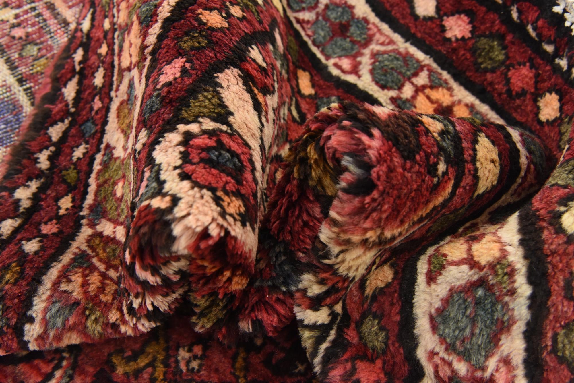 3' 8 x 9' 10 Hand Knotted Hossainabad Persian Wool Runner Rug