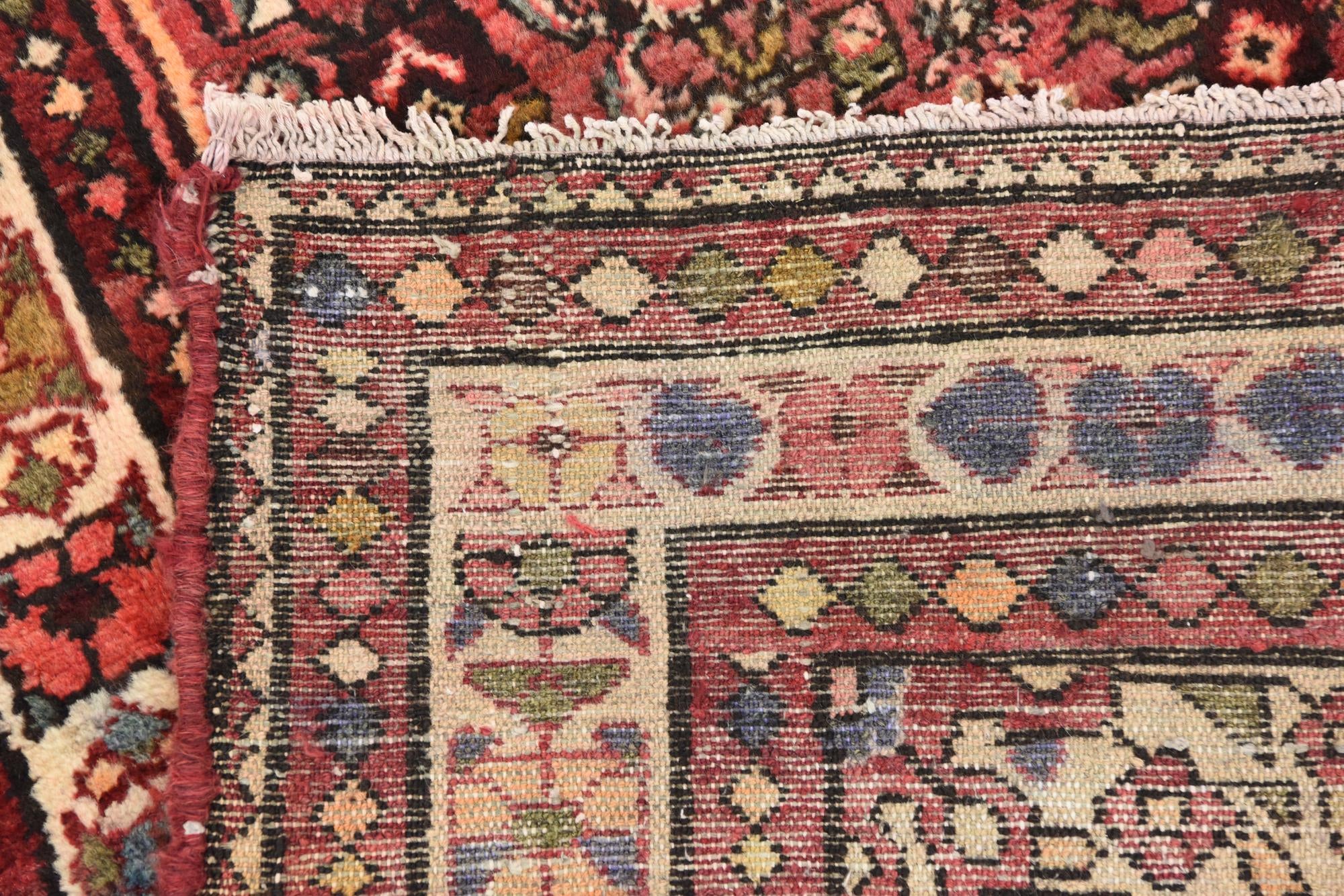 3' 8 x 9' 10 Hand Knotted Hossainabad Persian Wool Runner Rug