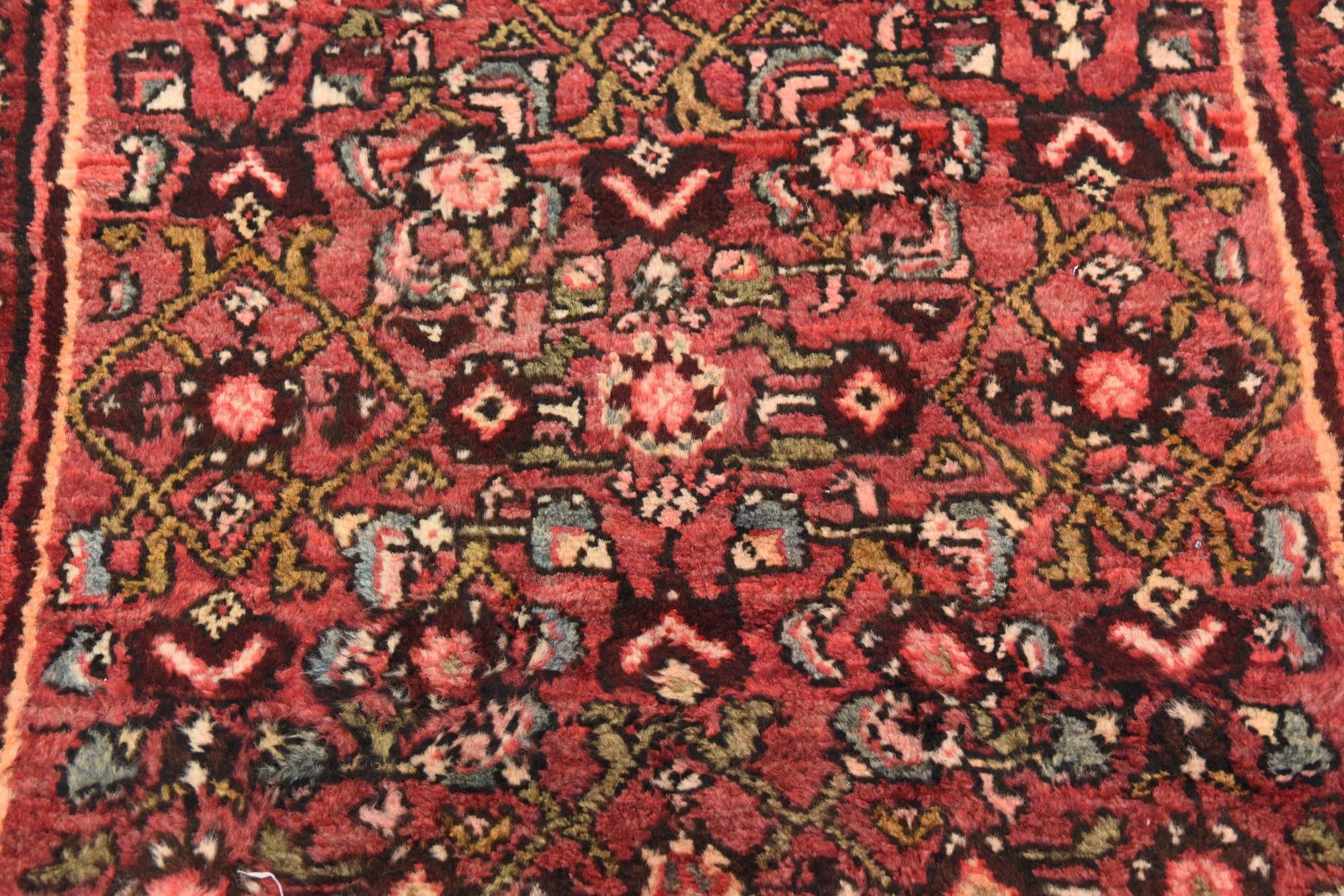3' 8 x 9' 10 Hand Knotted Hossainabad Persian Wool Runner Rug