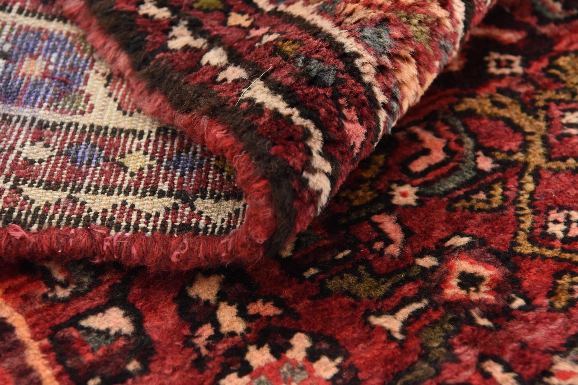 3' 8 x 9' 10 Hand Knotted Hossainabad Persian Wool Runner Rug
