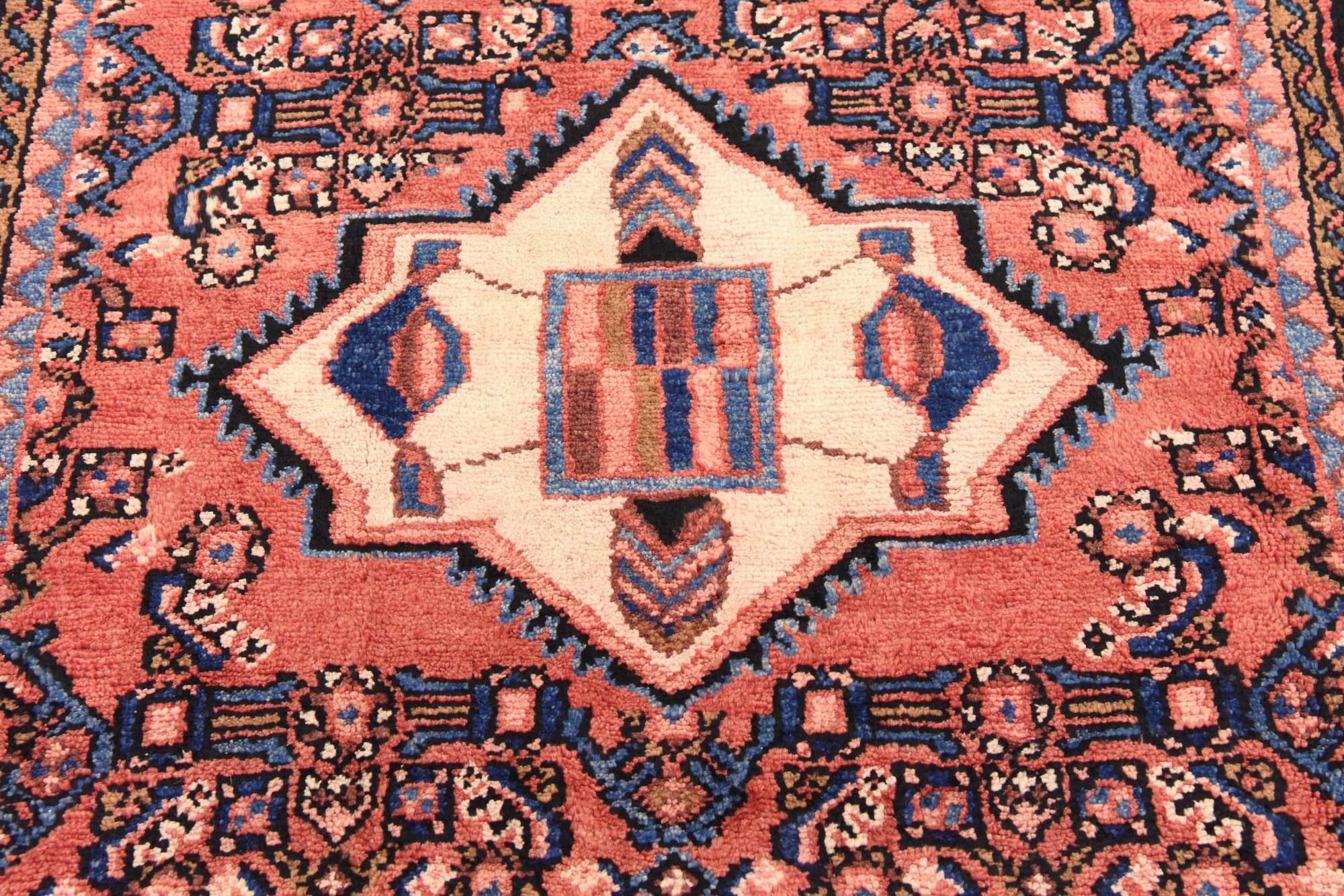 3' 10 x 10' Hand Knotted Hossainabad Persian Wool Runner Rug