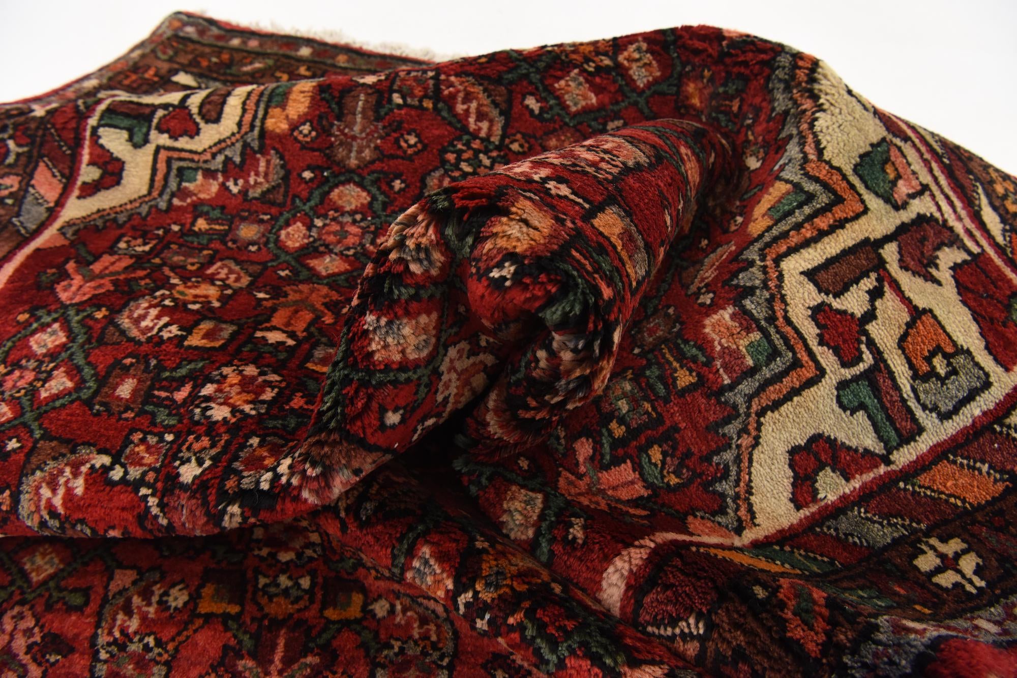 3' 7 x 10' 5 Hand Knotted Hossainabad Persian Wool Runner Rug