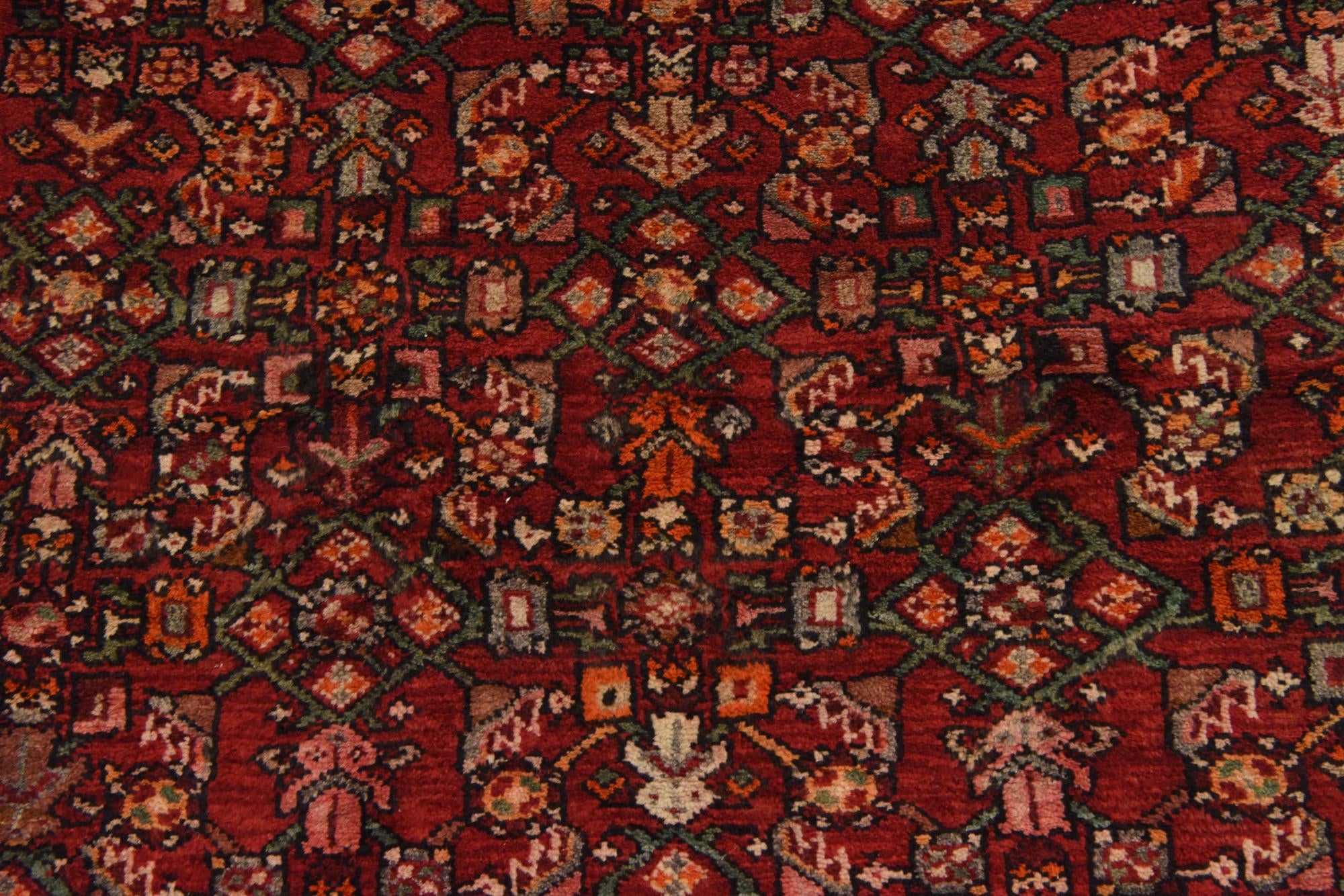 3' 7 x 10' 5 Hand Knotted Hossainabad Persian Wool Runner Rug
