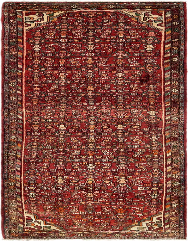 Detail image of 3' 7 x 10' 5 Hand Knotted Hossainabad Persian Wool Runner Rug