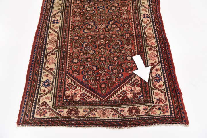 3' 10 x 10' 3 Hand Knotted Hossainabad Persian Wool Runner Rug