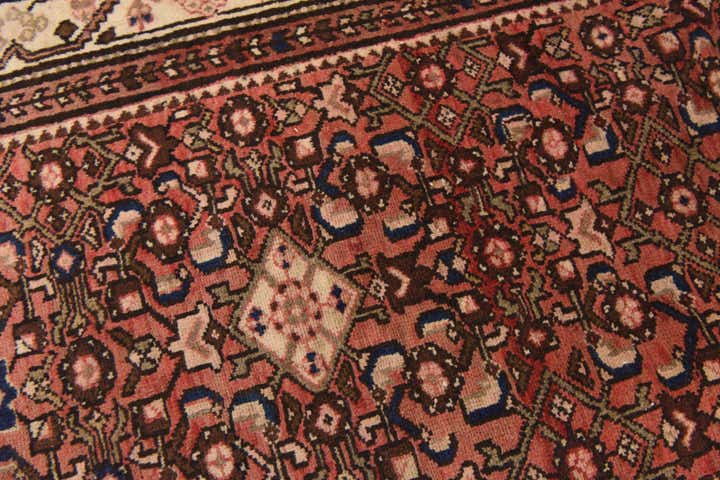 3' 10 x 10' 3 Hand Knotted Hossainabad Persian Wool Runner Rug