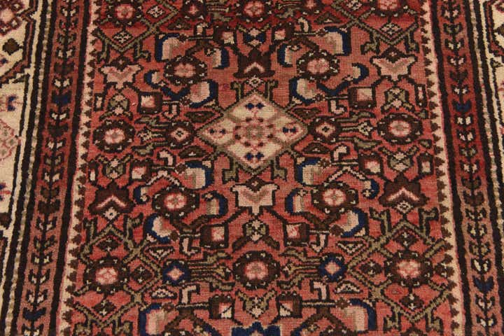3' 10 x 10' 3 Hand Knotted Hossainabad Persian Wool Runner Rug
