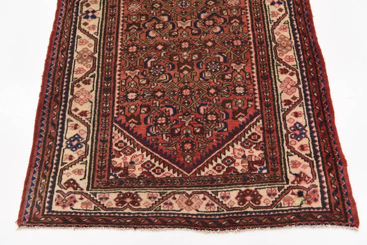 Detail image of 3' 10 x 10' 3 Hand Knotted Hossainabad Persian Wool Runner Rug