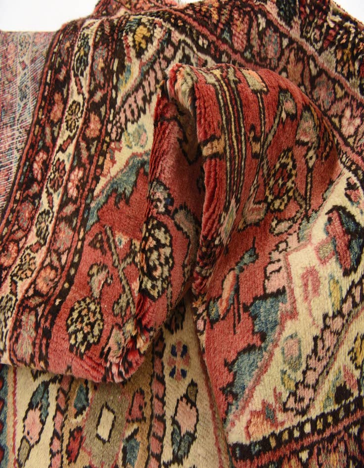 Detail image of 3' 8 x 9' 9  Hand Knotted Hossainabad Persian Wool Runner Rug