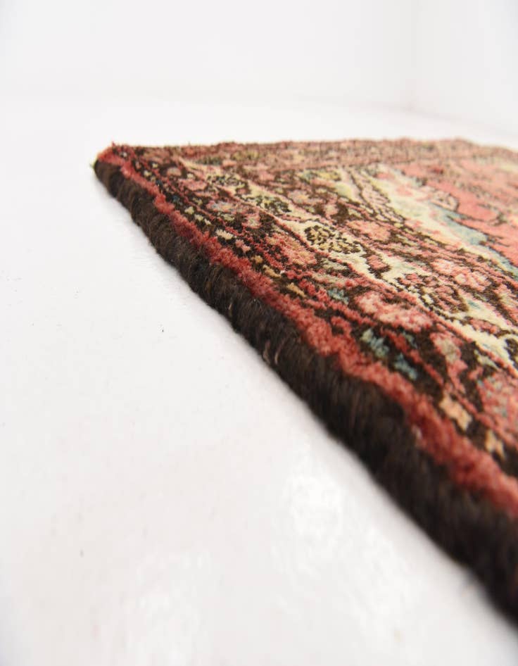 Detail image of 3' 8 x 9' 9  Hand Knotted Hossainabad Persian Wool Runner Rug