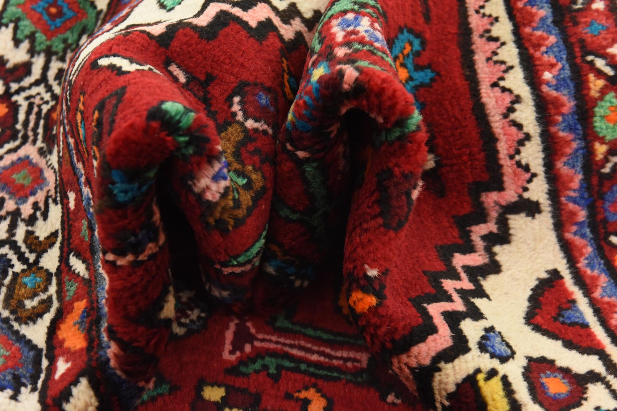 3' 10 x 10' 3 Hand Knotted Hossainabad Persian Wool Runner Rug