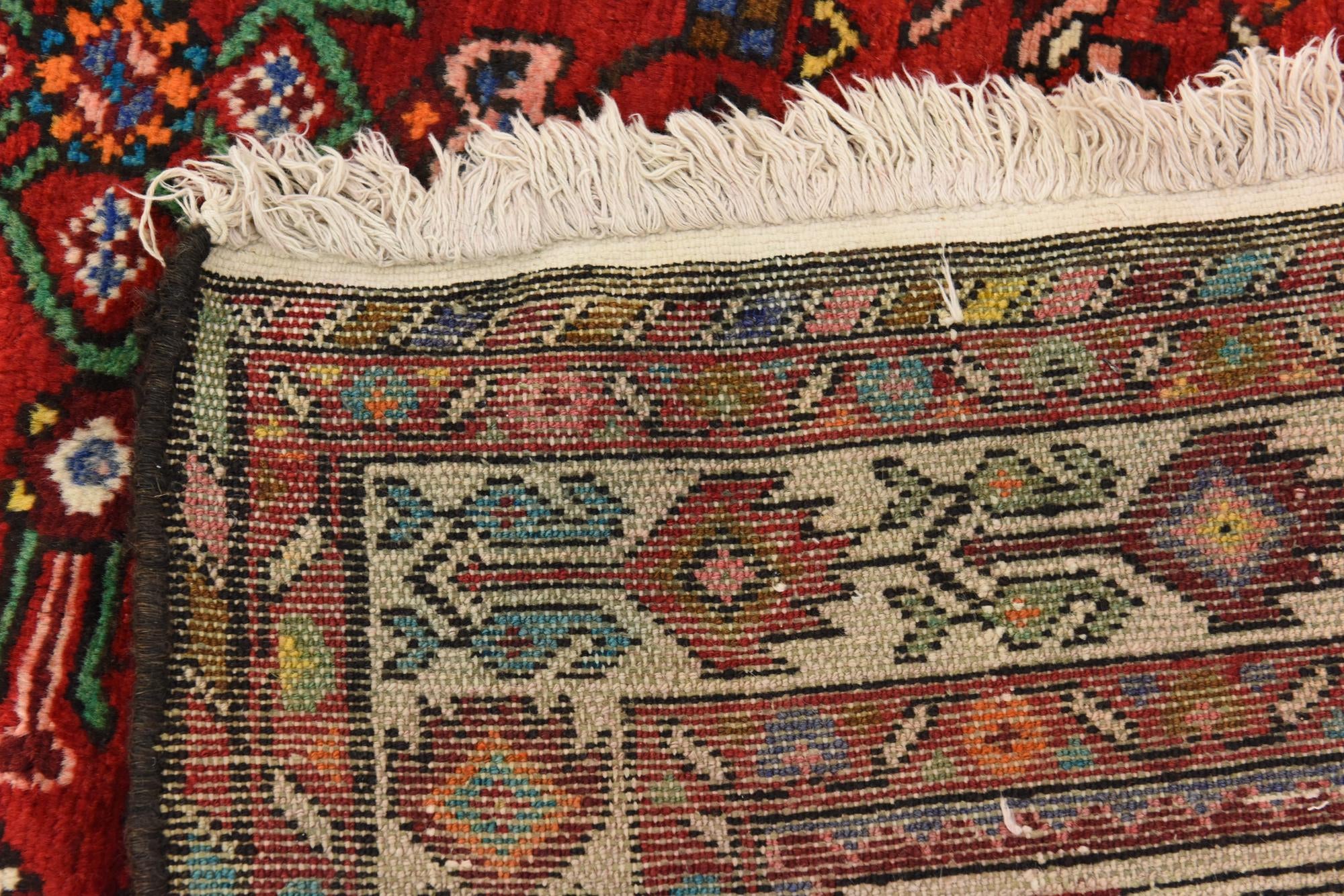 3' 10 x 10' 3 Hand Knotted Hossainabad Persian Wool Runner Rug