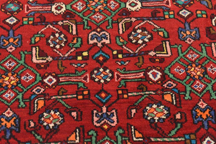 Detail image of 3' 10 x 10' 3 Hand Knotted Hossainabad Persian Wool Runner Rug