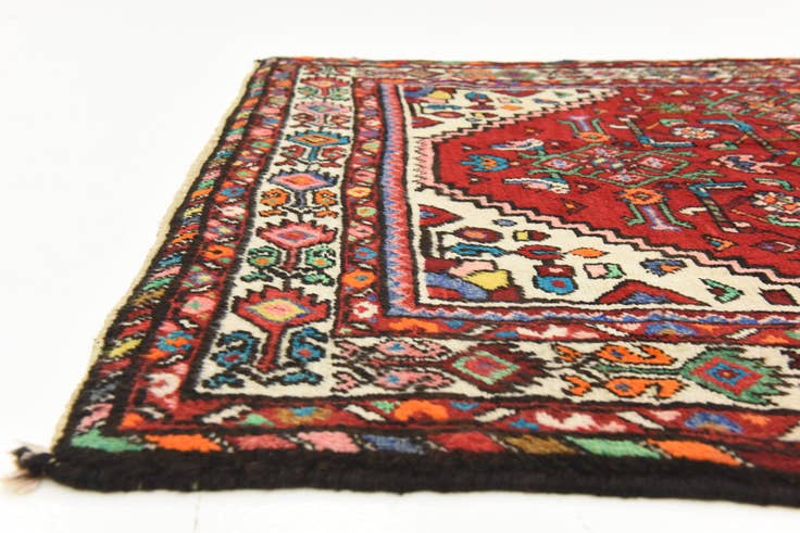 Detail image of 3' 10 x 10' 3 Hand Knotted Hossainabad Persian Wool Runner Rug