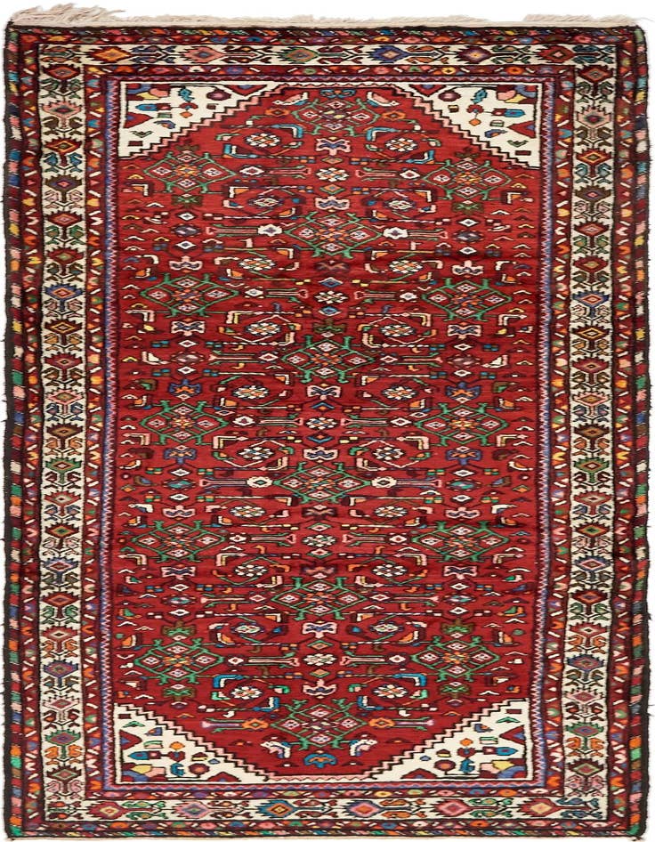 Detail image of 3' 10 x 10' 3 Hand Knotted Hossainabad Persian Wool Runner Rug