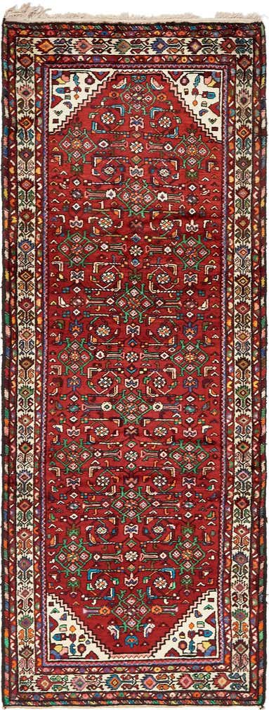 3' 10 x 10' 3 Hand Knotted Hossainabad Persian Wool Runner Rug