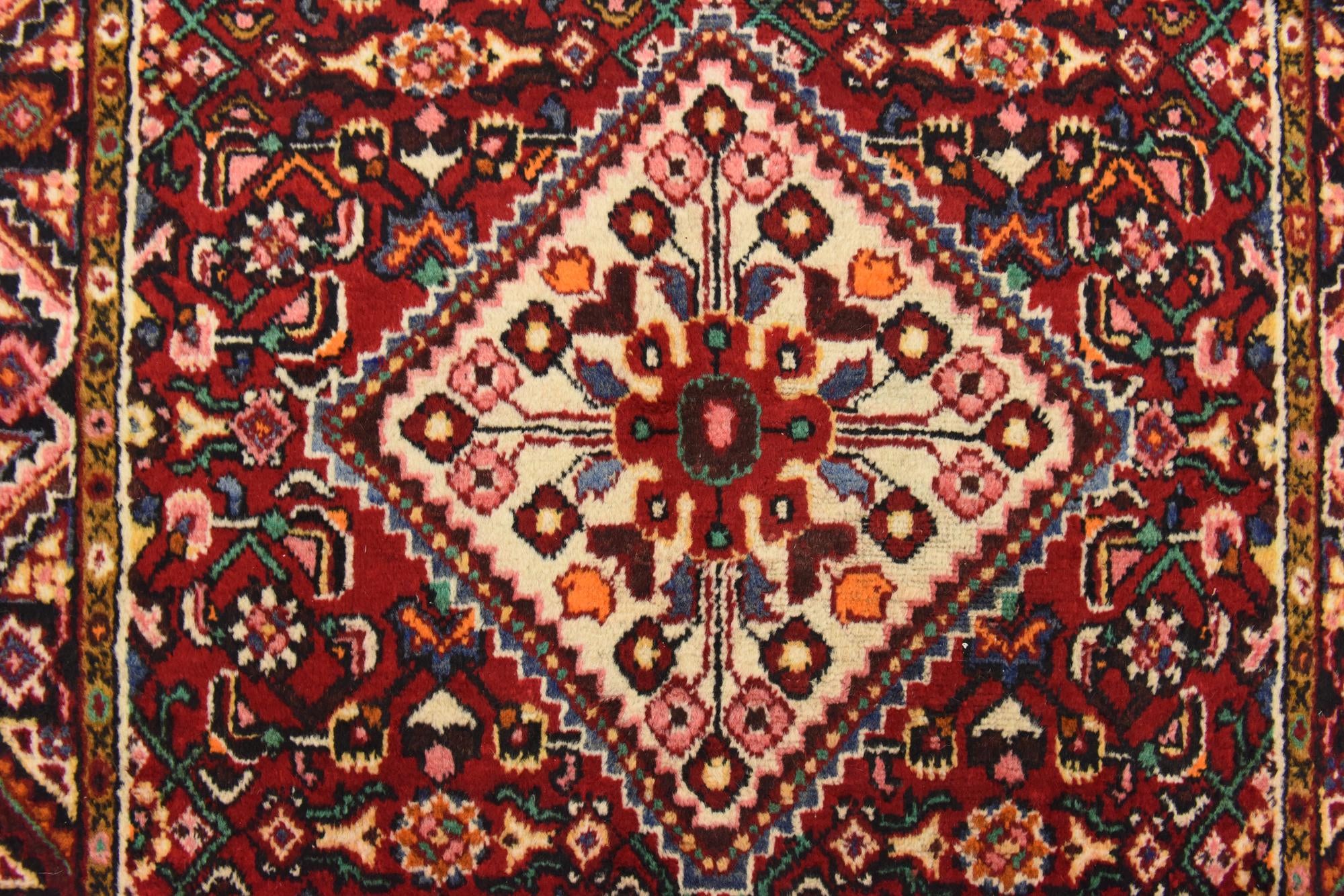 3' 8 x 9' 5 Hand Knotted Hossainabad Persian Wool Runner Rug