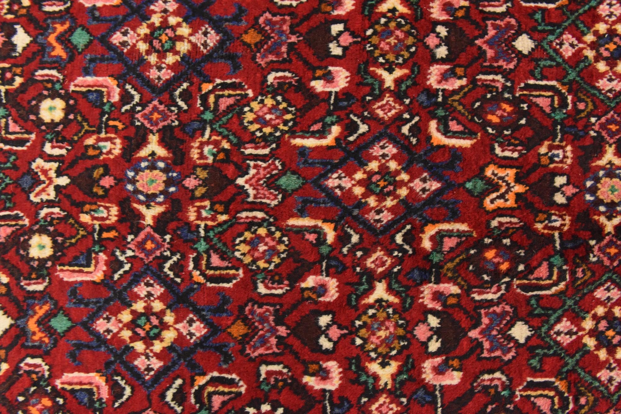 3' 8 x 9' 5 Hand Knotted Hossainabad Persian Wool Runner Rug