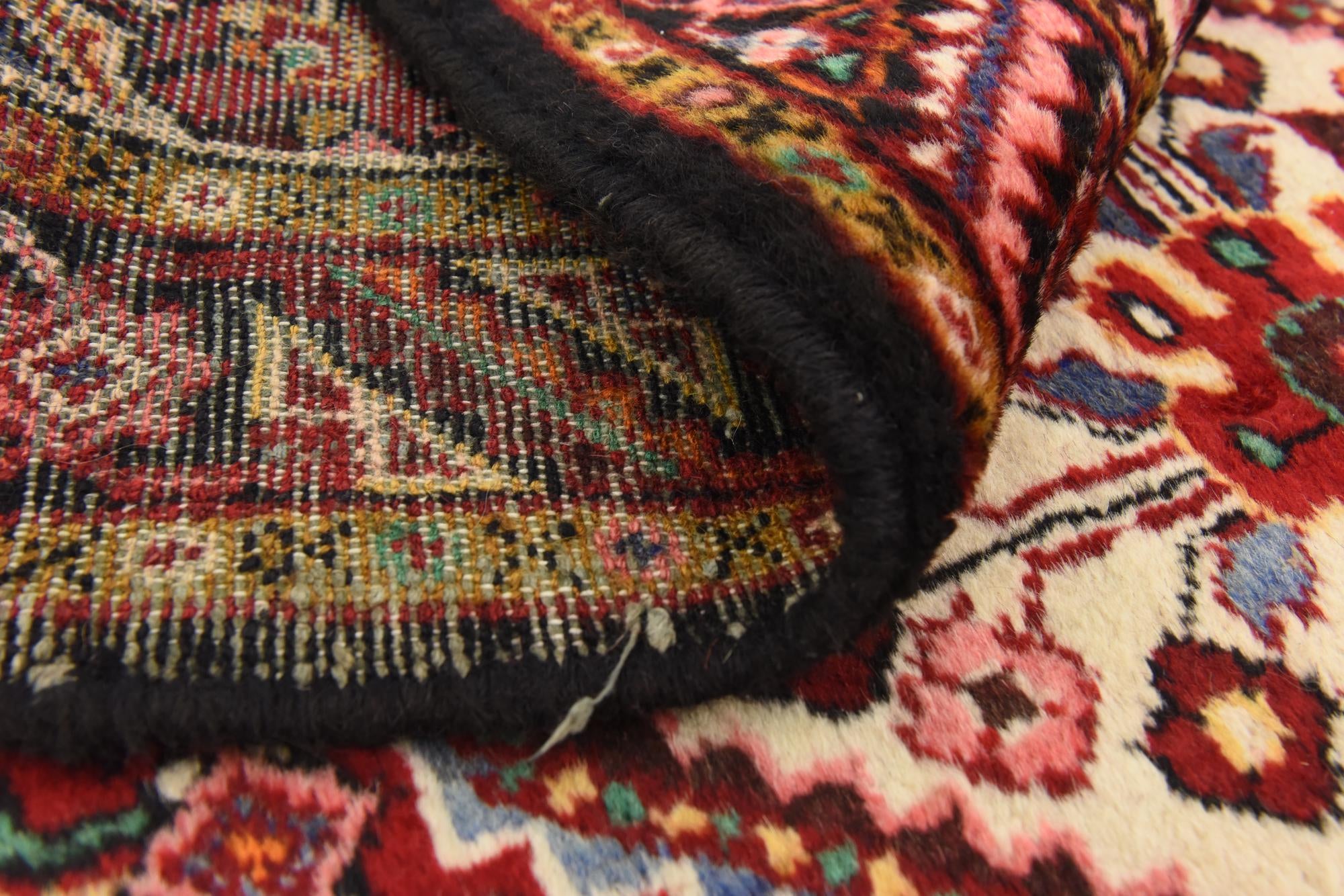 3' 8 x 9' 5 Hand Knotted Hossainabad Persian Wool Runner Rug