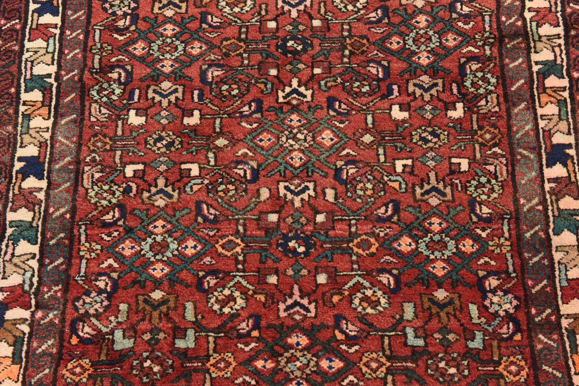 115cm x 315cm anudado a mano Hossainabad Alfombra Persa Lana Pasillera