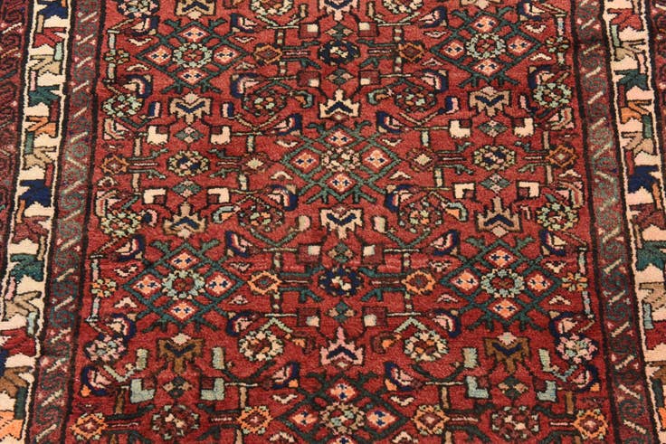 Detail image of 115cm x 315cm anudado a mano Hossainabad Alfombra Persa Lana Pasillera