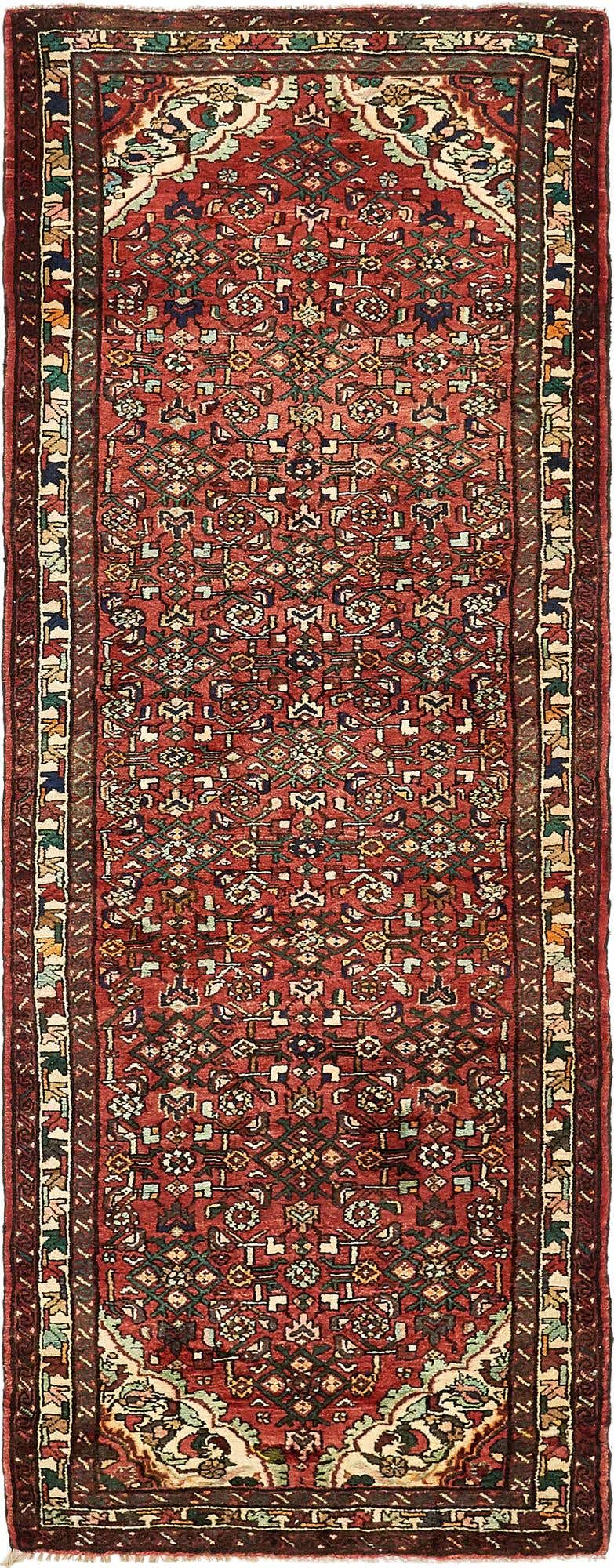 115cm x 315cm anudado a mano Hossainabad Alfombra Persa Lana Pasillera
