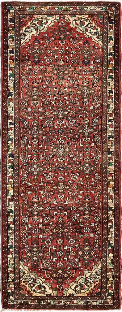 115cm x 315cm anudado a mano Hossainabad Alfombra Persa Lana Pasillera
