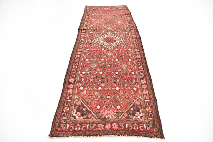 Detail image of 3' 6 x 10' 4 Hand Knotted Hossainabad Persian Wool Runner Rug