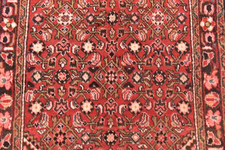 3' 6 x 10' 4 Hand Knotted Hossainabad Persian Wool Runner Rug