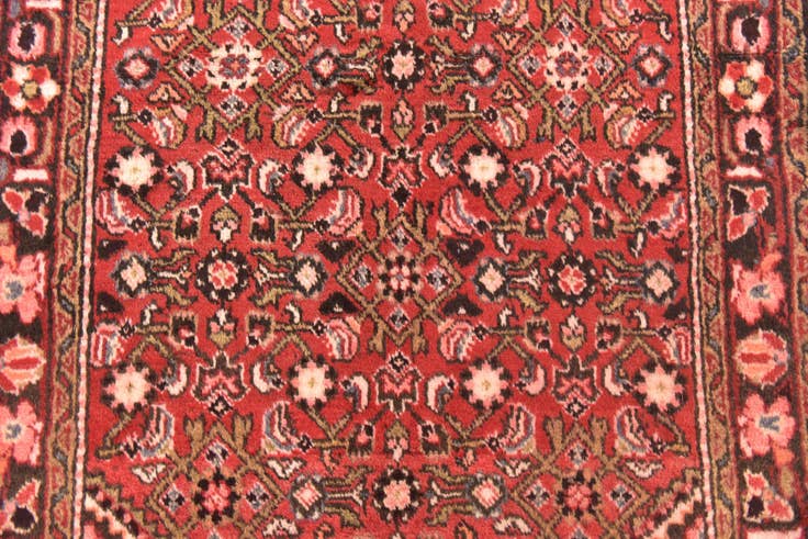 Detail image of 3' 6 x 10' 4 Hand Knotted Hossainabad Persian Wool Runner Rug