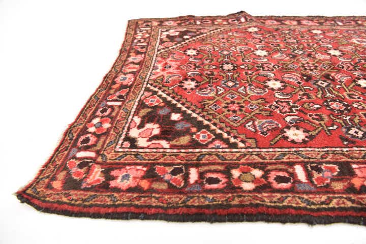 3' 6 x 10' 4 Hand Knotted Hossainabad Persian Wool Runner Rug