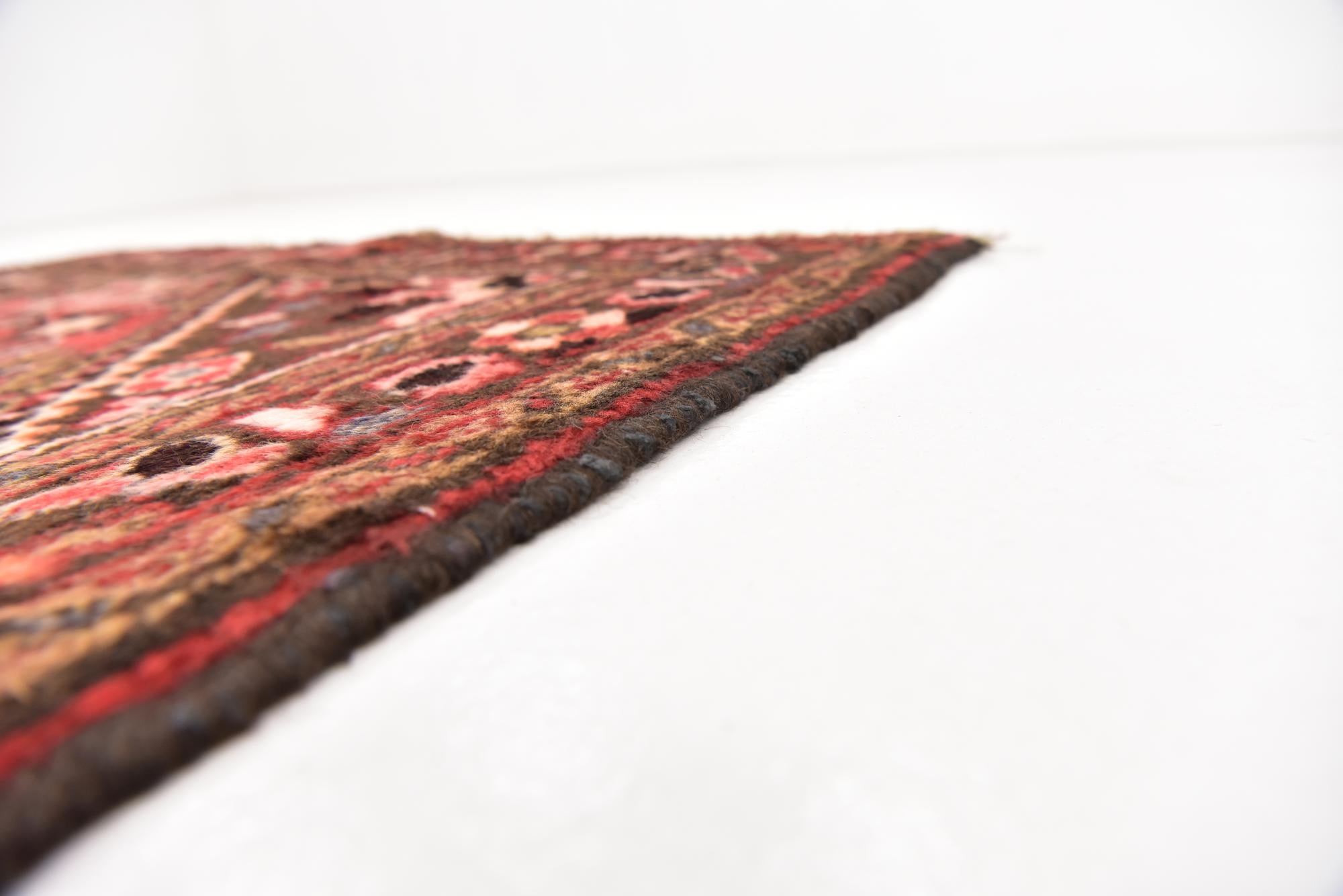 3' 6 x 10' 4 Hand Knotted Hossainabad Persian Wool Runner Rug