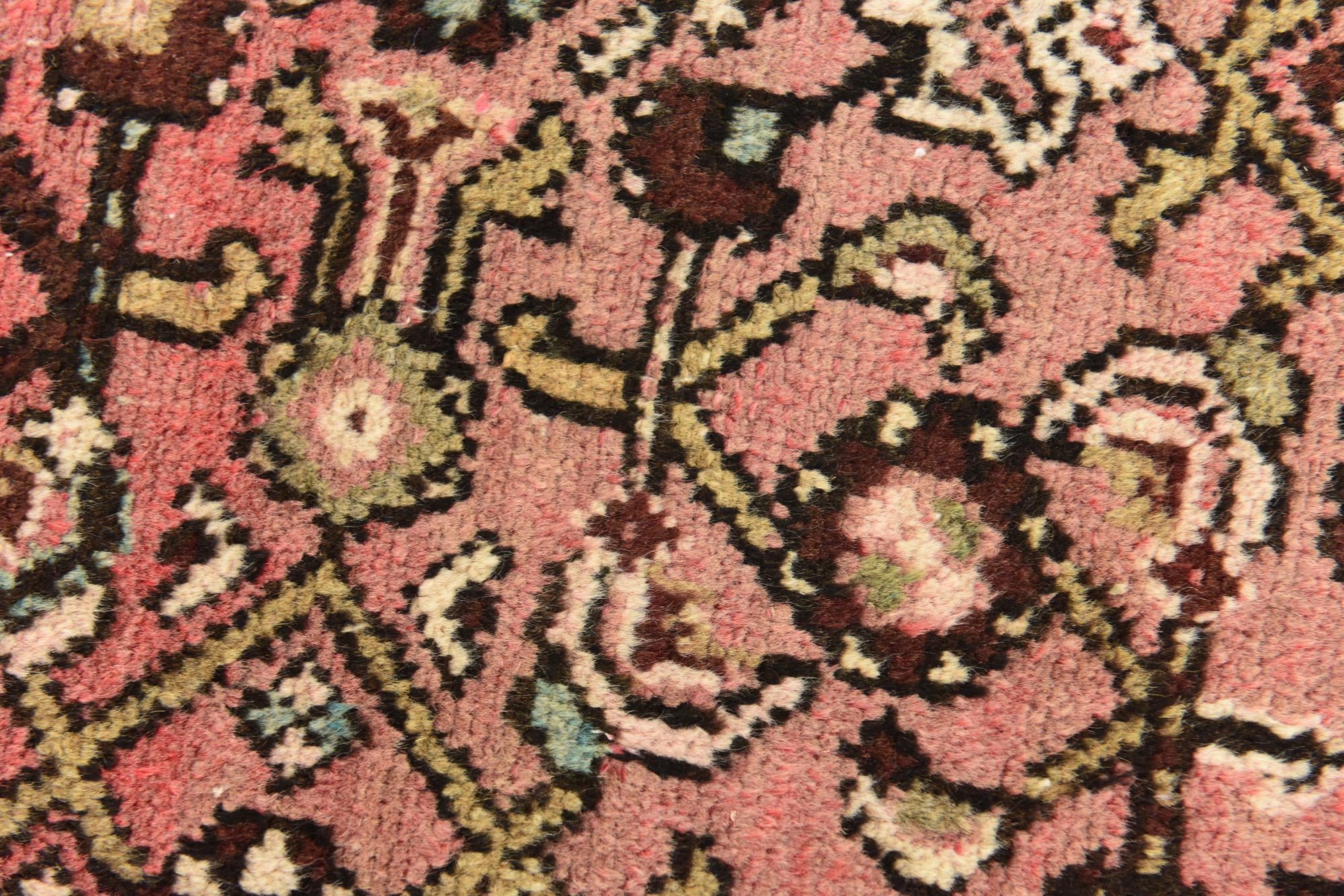 3' 6 x 10' 2 Hand Knotted Hossainabad Persian Wool Runner Rug