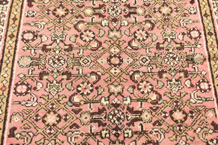 3' 6 x 10' 2 Hand Knotted Hossainabad Persian Wool Runner Rug
