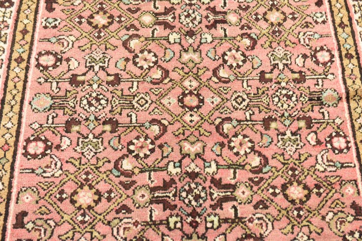 Detail image of 3' 6 x 10' 2 Hand Knotted Hossainabad Persian Wool Runner Rug