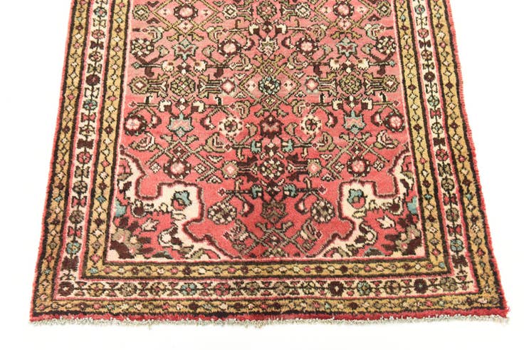 Detail image of 3' 6 x 10' 2 Hand Knotted Hossainabad Persian Wool Runner Rug