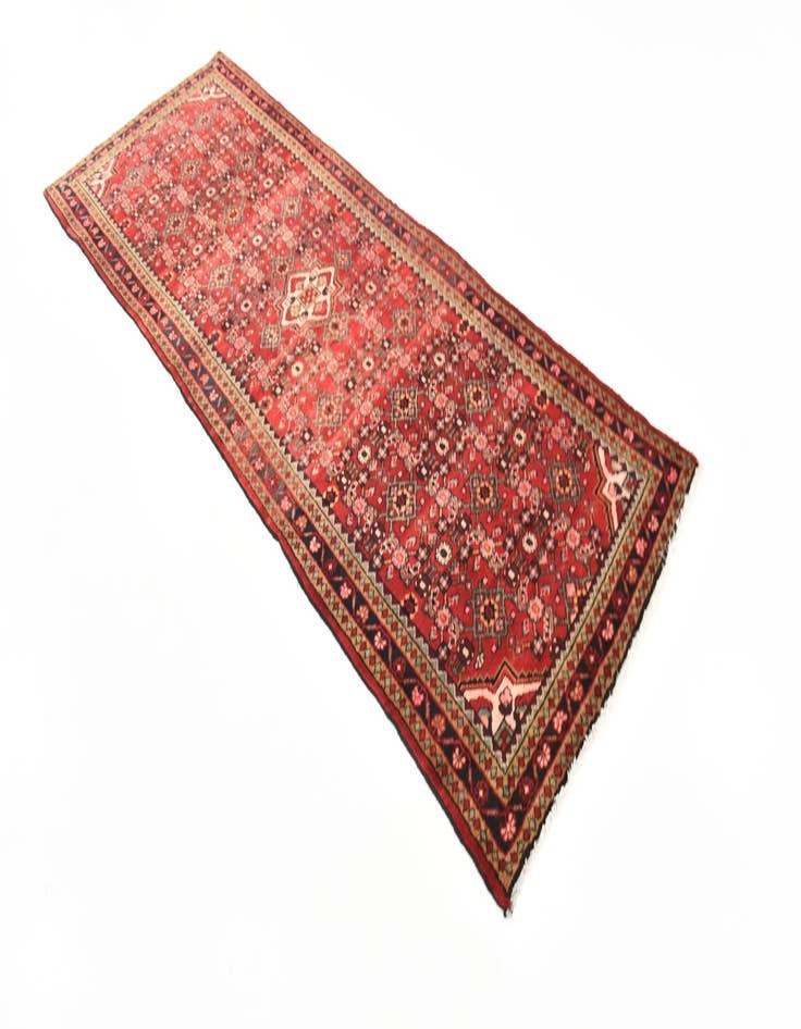 Detail image of 3' 9 x 9' 9  Hand Knotted Hossainabad Persian Wool Runner Rug