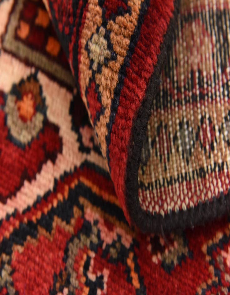 Detail image of 3' 9 x 9' 9  Hand Knotted Hossainabad Persian Wool Runner Rug