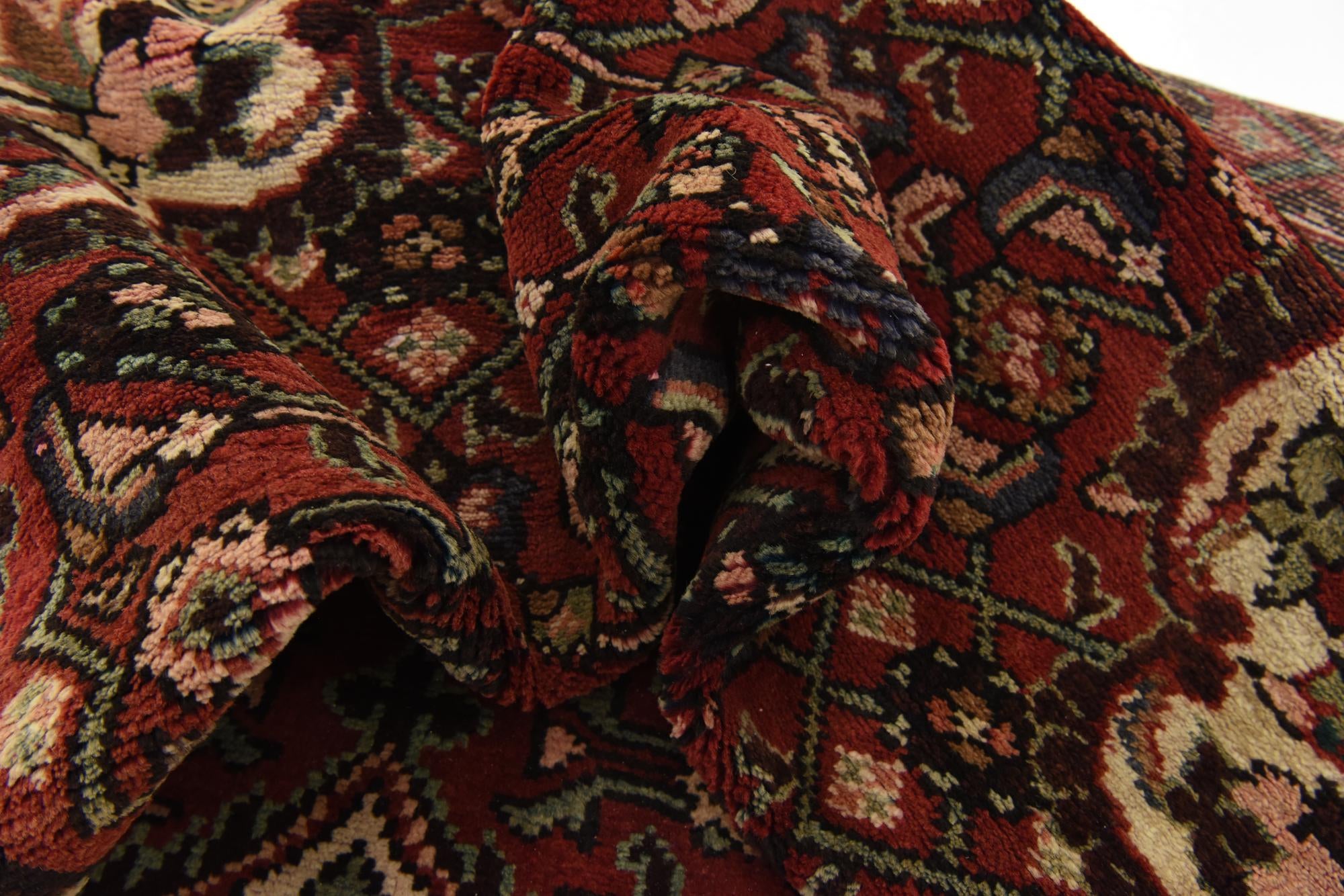 3' 11 x 10' 1 Hand Knotted Hossainabad Persian Wool Runner Rug