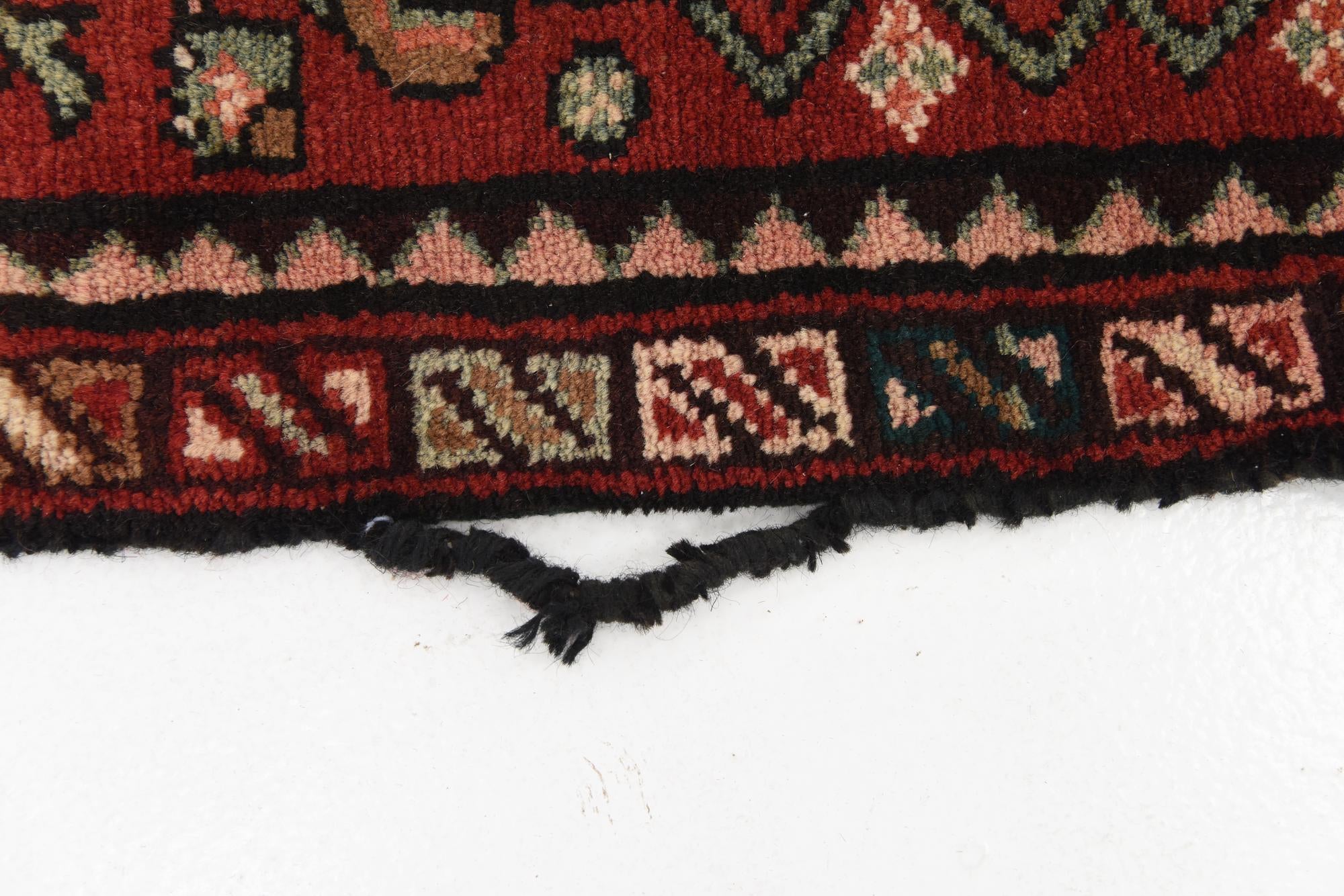 3' 11 x 10' 1 Hand Knotted Hossainabad Persian Wool Runner Rug