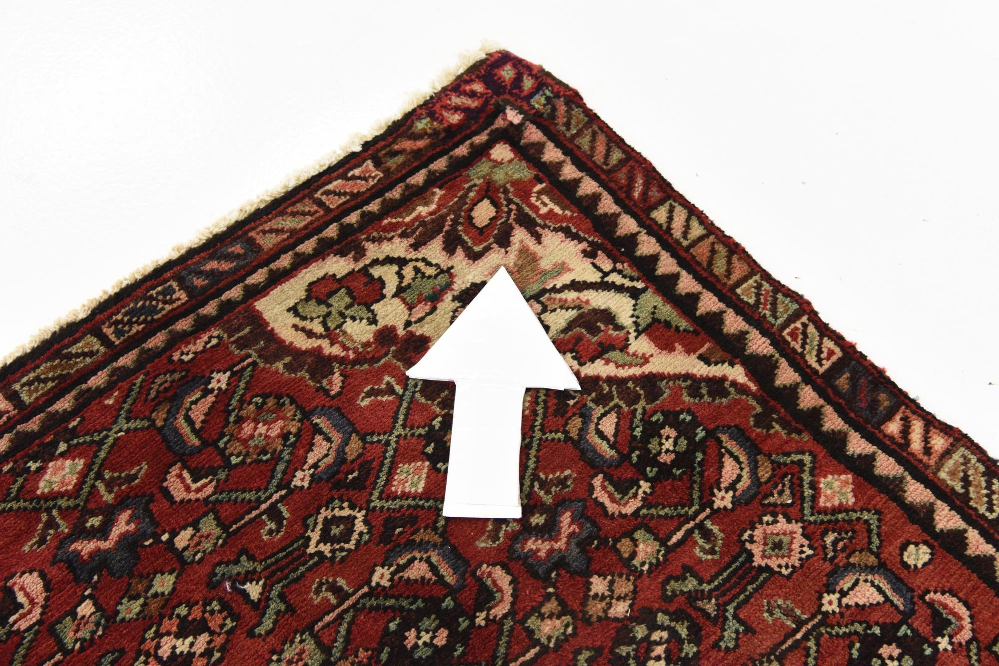 3' 11 x 10' 1 Hand Knotted Hossainabad Persian Wool Runner Rug