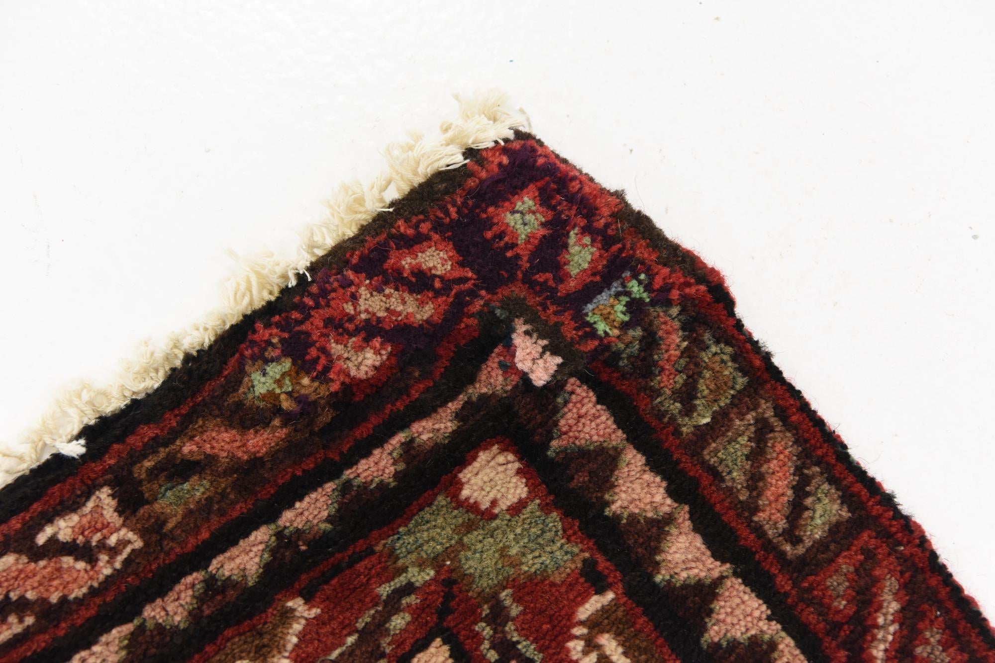 3' 11 x 10' 1 Hand Knotted Hossainabad Persian Wool Runner Rug