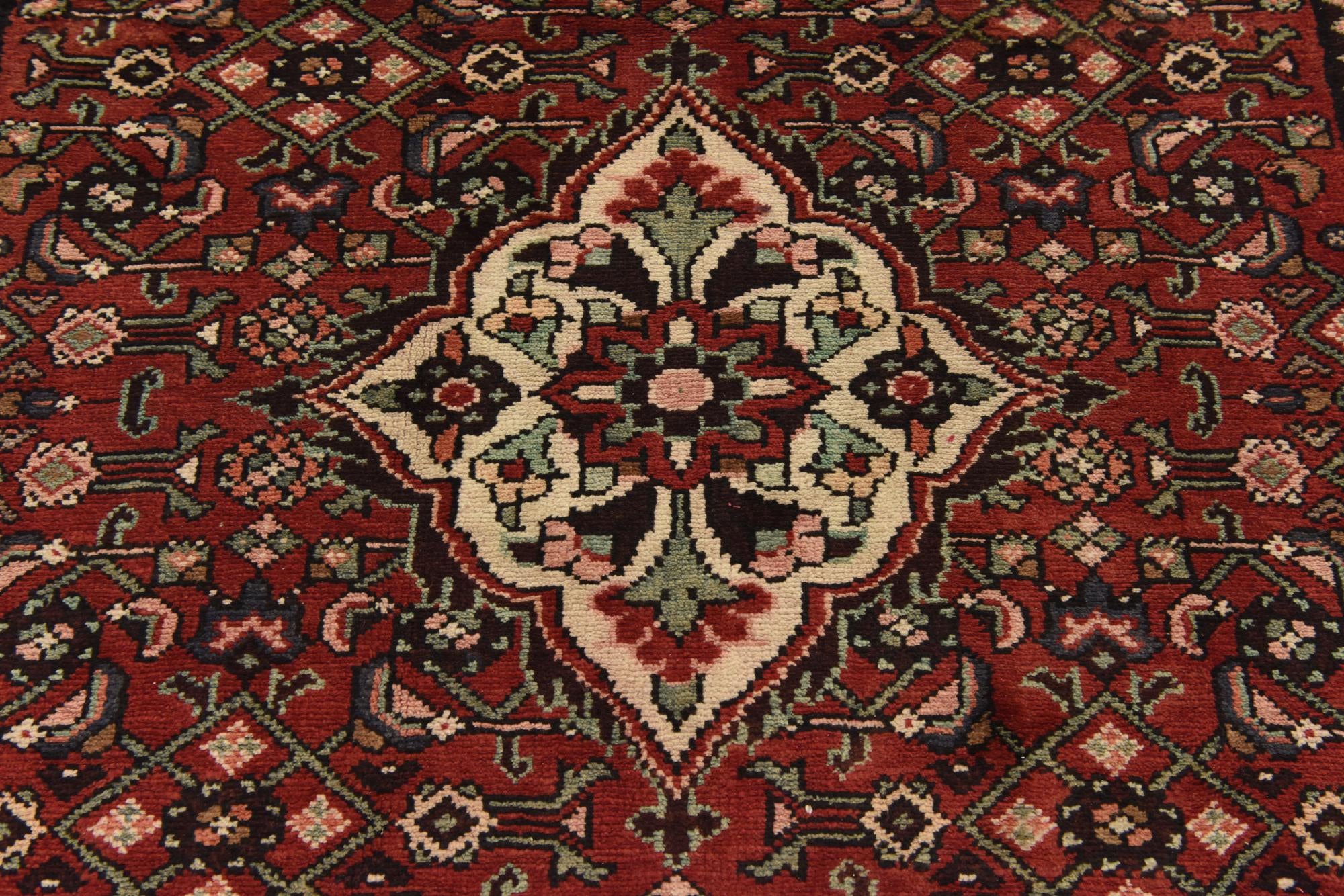 3' 11 x 10' 1 Hand Knotted Hossainabad Persian Wool Runner Rug