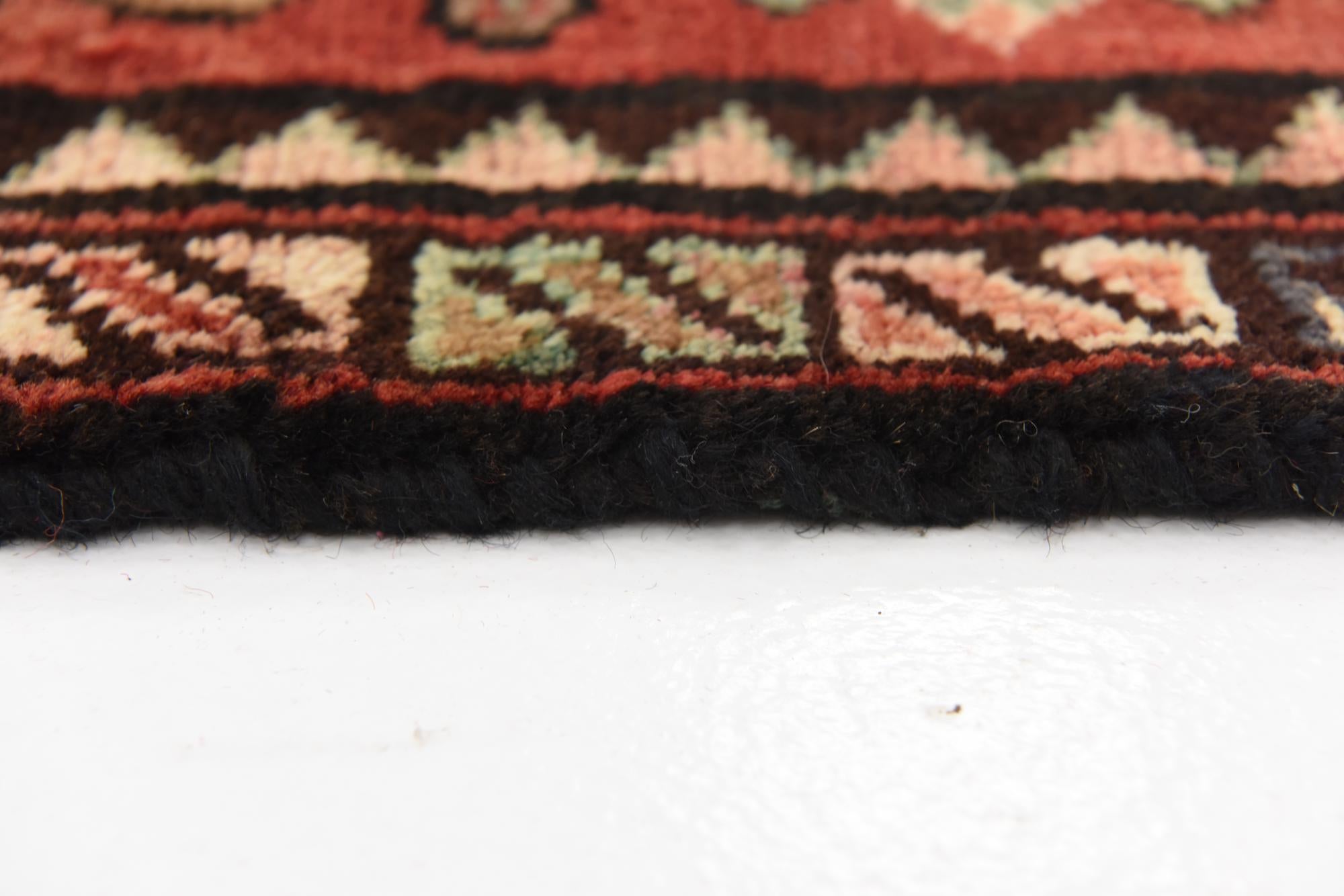 3' 11 x 10' 1 Hand Knotted Hossainabad Persian Wool Runner Rug