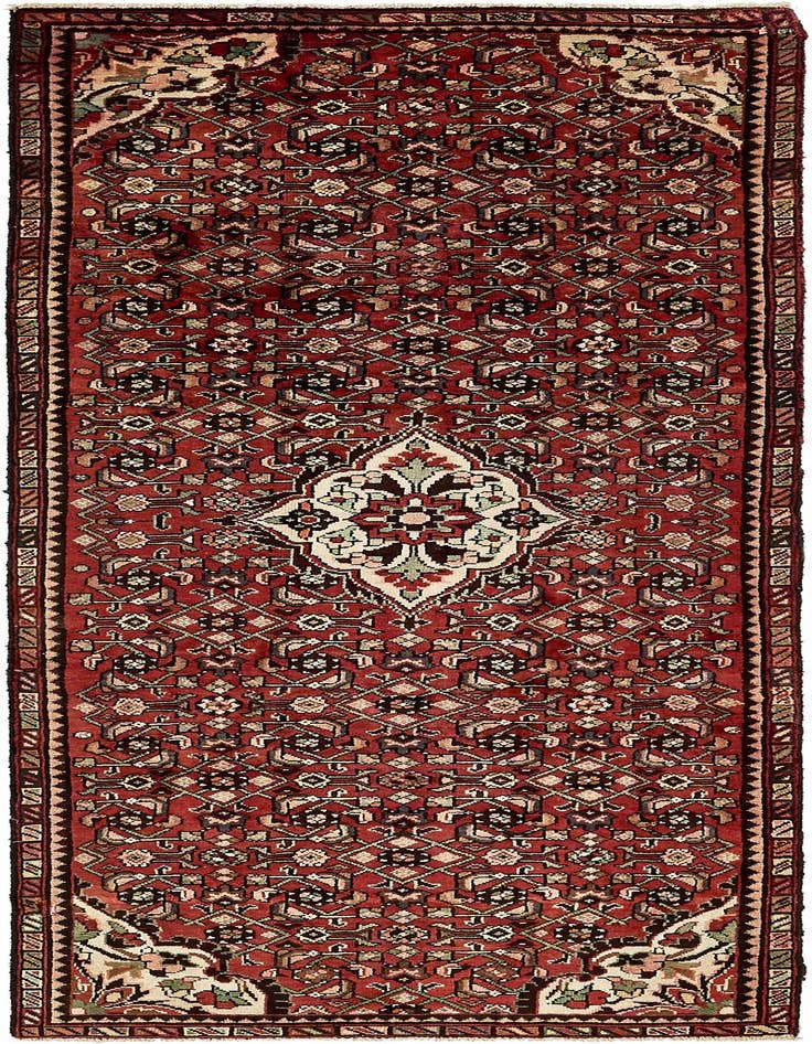 Detail image of 3' 11 x 10' 1 Hand Knotted Hossainabad Persian Wool Runner Rug