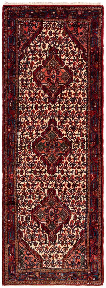 Detail image of 3' 8 x 10' 3 Hossainabad Wool Runner Rug