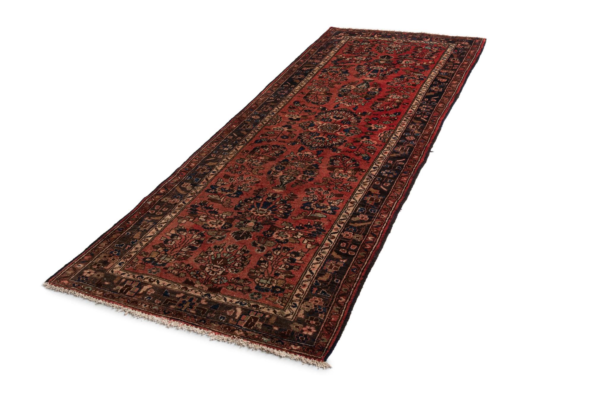 3' 7 x 9' 11 Hossainabad Wool Runner Rug