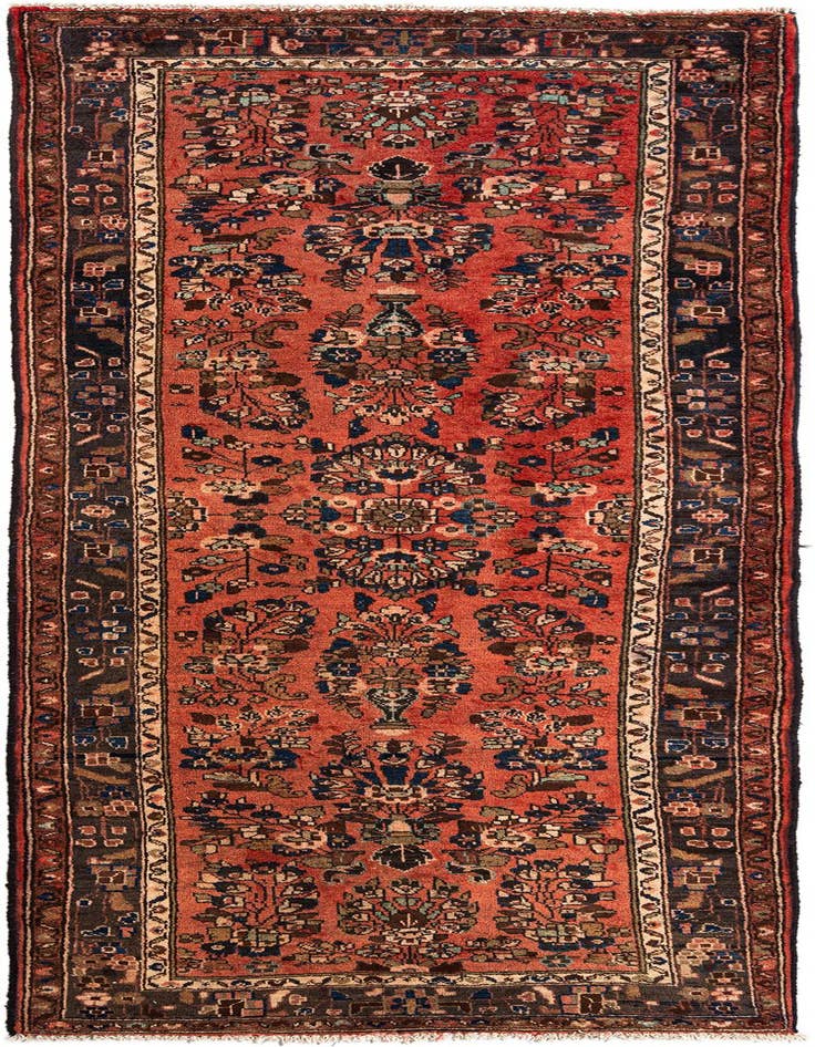 Detail image of 3' 7 x 9' 11 Hossainabad Wool Runner Rug