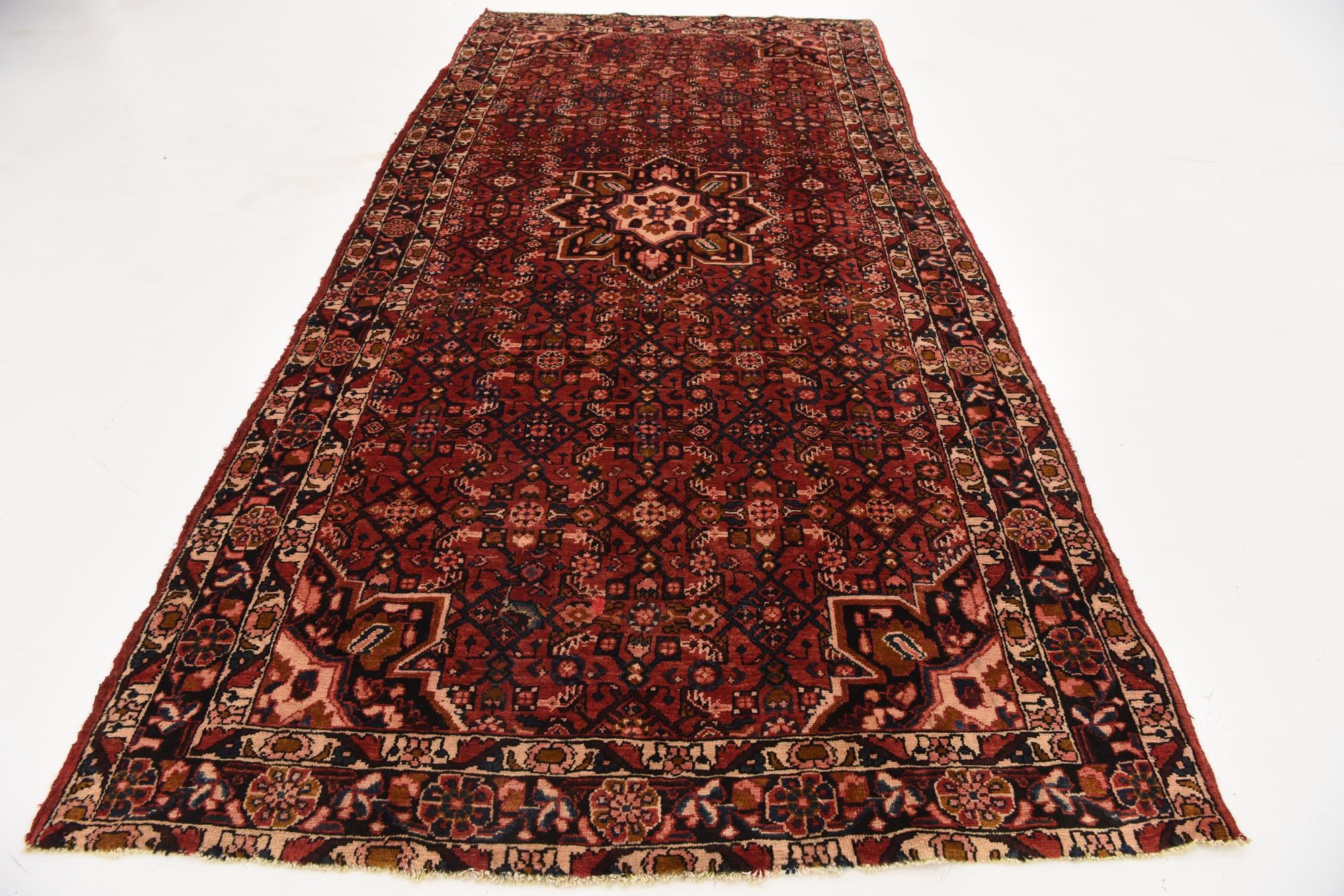 5' 5 x 11' 5 Hand Knotted Hossainabad Persian Wool Runner Rug
