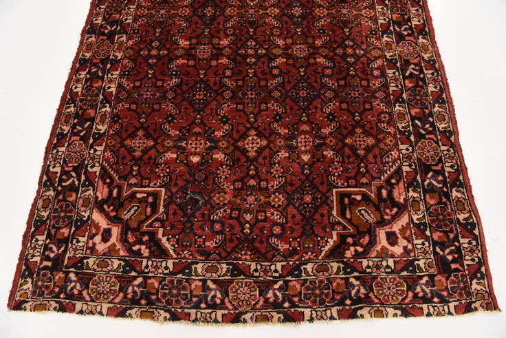 Detailansicht von 165cm x 350cm Handgeknüpft Hossainabad Persisch Wolle Läufer Teppich